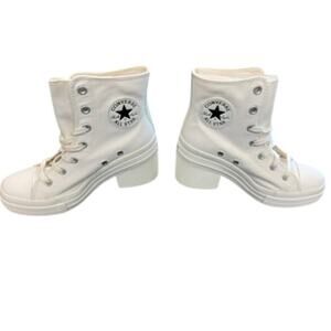 NEW!!‎ "CONVERSE" LIMITED EDITION White Chunky High Top Heel Shoes SZ Women's 7